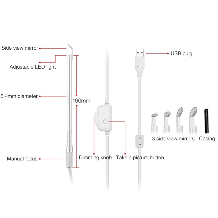 Supereyes Y003 สัตว์เลี้ยงหูช่องจมูกโพรงกันน้ำอิเล็กทรอนิกส์ดิจิตอลEndoscope, Y003