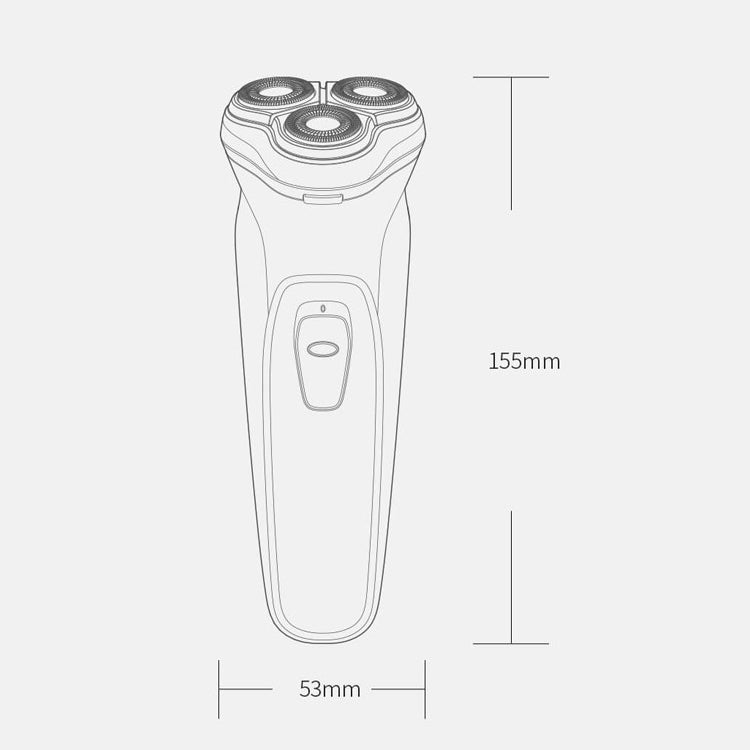 Original Xiaomi แรงดันไฟฟ้า Universal Fit กันน้ำ Triple Rotary Double Ring Blade หัวโกนเครื่องโกนหนวดไฟฟ้าแบบชาร์จไฟได้สำหรับผู้ชาย, ปลั๊ก CN, Electric Shaver