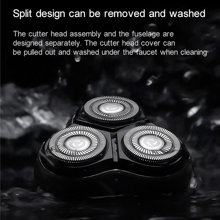 Original Xiaomi แรงดันไฟฟ้า Universal Fit กันน้ำ Triple Rotary Double Ring Blade หัวโกนเครื่องโกนหนวดไฟฟ้าแบบชาร์จไฟได้สำหรับผู้ชาย, ปลั๊ก CN, Electric Shaver