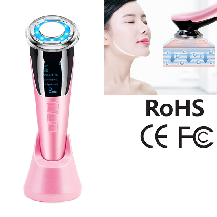 BLK-D818 เครื่องมือเสริมความงามบนใบหน้าเครื่องมือฟื้นฟูผิวสีร้อนและเย็น EMS Micro Current Beauty Introduction Instrument, BLK-D818  (Pink), BLK-D818  (White)