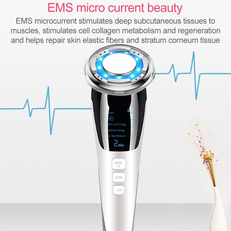 BLK-D818 เครื่องมือเสริมความงามบนใบหน้าเครื่องมือฟื้นฟูผิวสีร้อนและเย็น EMS Micro Current Beauty Introduction Instrument, BLK-D818  (Pink), BLK-D818  (White)