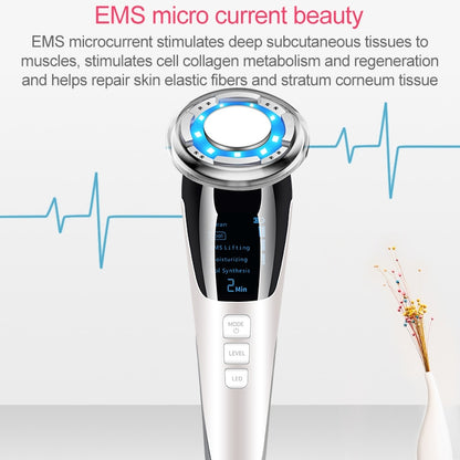 BLK-D818 เครื่องมือเสริมความงามบนใบหน้าเครื่องมือฟื้นฟูผิวสีร้อนและเย็น EMS Micro Current Beauty Introduction Instrument, BLK-D818  (Pink), BLK-D818  (White)