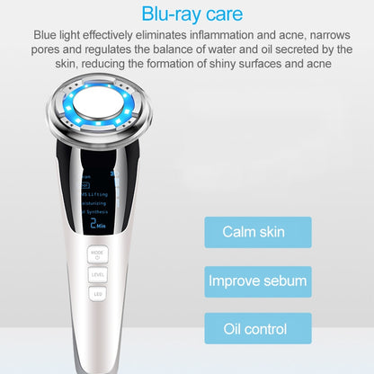 BLK-D818 เครื่องมือเสริมความงามบนใบหน้าเครื่องมือฟื้นฟูผิวสีร้อนและเย็น EMS Micro Current Beauty Introduction Instrument, BLK-D818  (Pink), BLK-D818  (White)