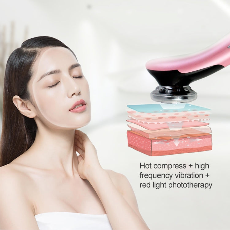 BLK-D818 เครื่องมือเสริมความงามบนใบหน้าเครื่องมือฟื้นฟูผิวสีร้อนและเย็น EMS Micro Current Beauty Introduction Instrument, BLK-D818  (Pink), BLK-D818  (White)