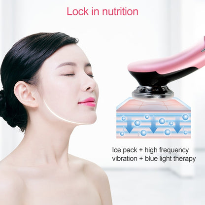 BLK-D818 เครื่องมือเสริมความงามบนใบหน้าเครื่องมือฟื้นฟูผิวสีร้อนและเย็น EMS Micro Current Beauty Introduction Instrument, BLK-D818  (Pink), BLK-D818  (White)