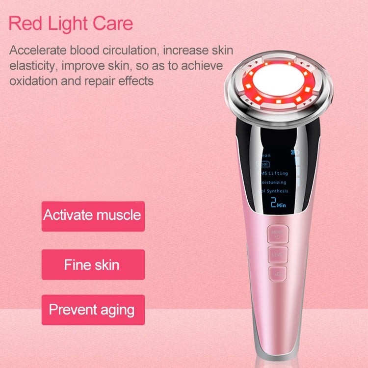 BLK-D818 เครื่องมือเสริมความงามบนใบหน้าเครื่องมือฟื้นฟูผิวสีร้อนและเย็น EMS Micro Current Beauty Introduction Instrument, BLK-D818  (Pink), BLK-D818  (White)