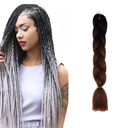 แฟชั่นสีไล่โทนสีบุคคลวิกผมถักเปียไฟเบอร์เคมี Braids ใหญ่ ความยาว: 60 ซม. (04 สีดำ + สีแดง), 04, 05, 07, 09, 10, 11, 12, 13, 14, 19, 20, 22, 23, 24, 32, 33, 39, 40, 41, 48, 52, 53, 55, 57, 58, 60