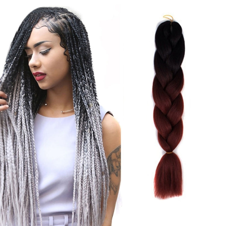 แฟชั่นสีไล่โทนสีบุคคลวิกผมถักเปียไฟเบอร์เคมี Braids ใหญ่ ความยาว: 60 ซม. (04 สีดำ + สีแดง), 04, 05, 07, 09, 10, 11, 12, 13, 14, 19, 20, 22, 23, 24, 32, 33, 39, 40, 41, 48, 52, 53, 55, 57, 58, 60