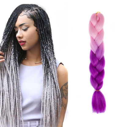แฟชั่นสีไล่โทนสีบุคคลวิกผมถักเปียไฟเบอร์เคมี Braids ใหญ่ ความยาว: 60 ซม. (04 สีดำ + สีแดง), 04, 05, 07, 09, 10, 11, 12, 13, 14, 19, 20, 22, 23, 24, 32, 33, 39, 40, 41, 48, 52, 53, 55, 57, 58, 60