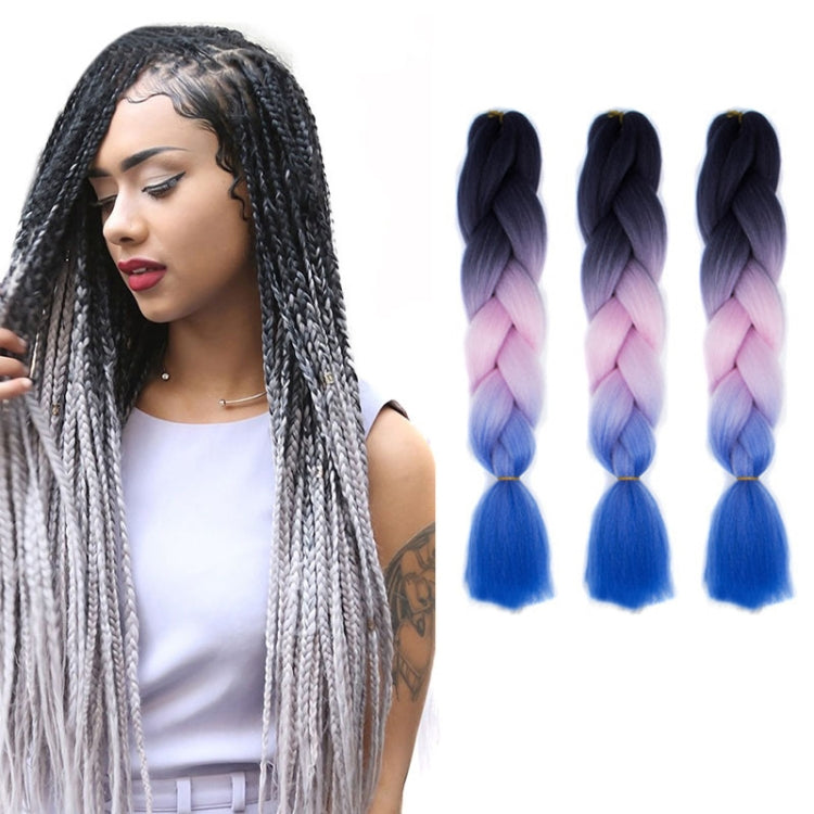 แฟชั่นสีไล่ระดับสีแต่ละวิกผมถักเปียไฟเบอร์เคมี Braids ใหญ่ ความยาว: 60 ซม.(56 สีม่วง + ทะเลสาบสีฟ้า + สีม่วงอ่อน), 21, 35, 37, 38, 44, 45, 46, 47, 49, 50, 51, 56