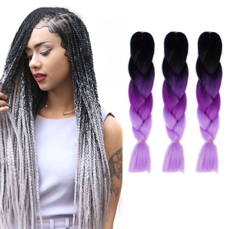 แฟชั่นสีไล่ระดับสีแต่ละวิกผมถักเปียไฟเบอร์เคมี Braids ใหญ่ ความยาว: 60 ซม.(56 สีม่วง + ทะเลสาบสีฟ้า + สีม่วงอ่อน), 21, 35, 37, 38, 44, 45, 46, 47, 49, 50, 51, 56
