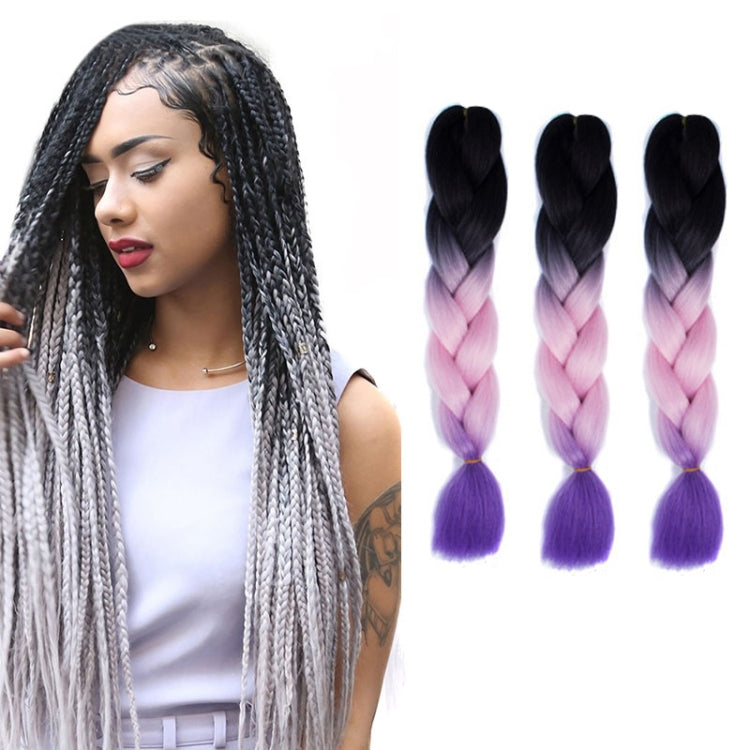 แฟชั่นสีไล่ระดับสีแต่ละวิกผมถักเปียไฟเบอร์เคมี Braids ใหญ่ ความยาว: 60 ซม.(56 สีม่วง + ทะเลสาบสีฟ้า + สีม่วงอ่อน), 21, 35, 37, 38, 44, 45, 46, 47, 49, 50, 51, 56