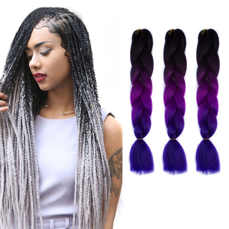แฟชั่นสีไล่ระดับสีแต่ละวิกผมถักเปียไฟเบอร์เคมี Braids ใหญ่ ความยาว: 60 ซม.(56 สีม่วง + ทะเลสาบสีฟ้า + สีม่วงอ่อน), 21, 35, 37, 38, 44, 45, 46, 47, 49, 50, 51, 56