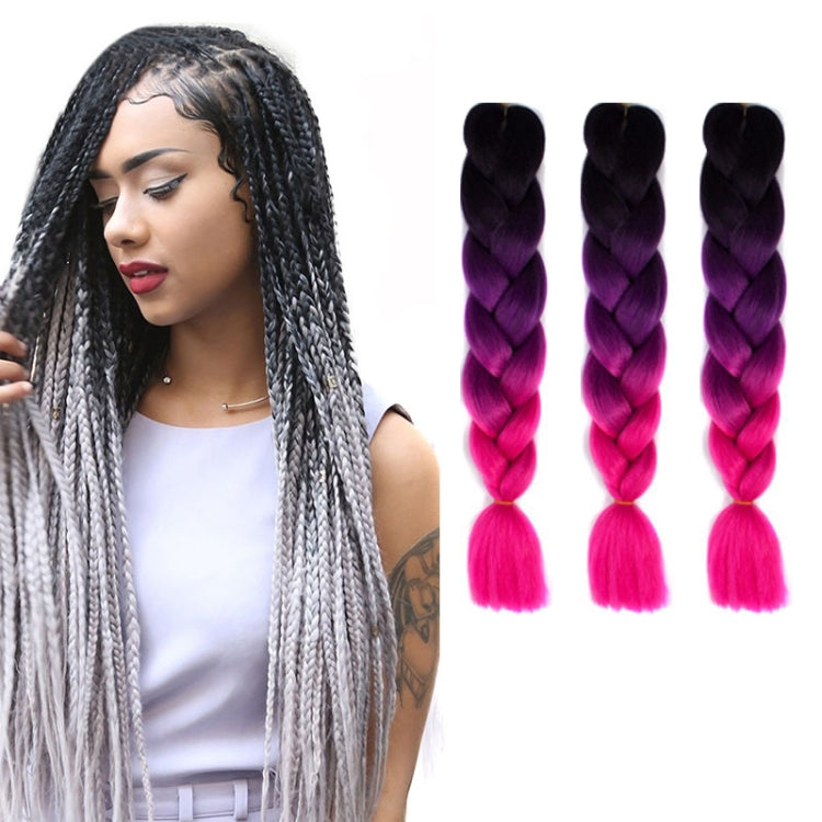 แฟชั่นสีไล่ระดับสีแต่ละวิกผมถักเปียไฟเบอร์เคมี Braids ใหญ่ ความยาว: 60 ซม.(56 สีม่วง + ทะเลสาบสีฟ้า + สีม่วงอ่อน), 21, 35, 37, 38, 44, 45, 46, 47, 49, 50, 51, 56