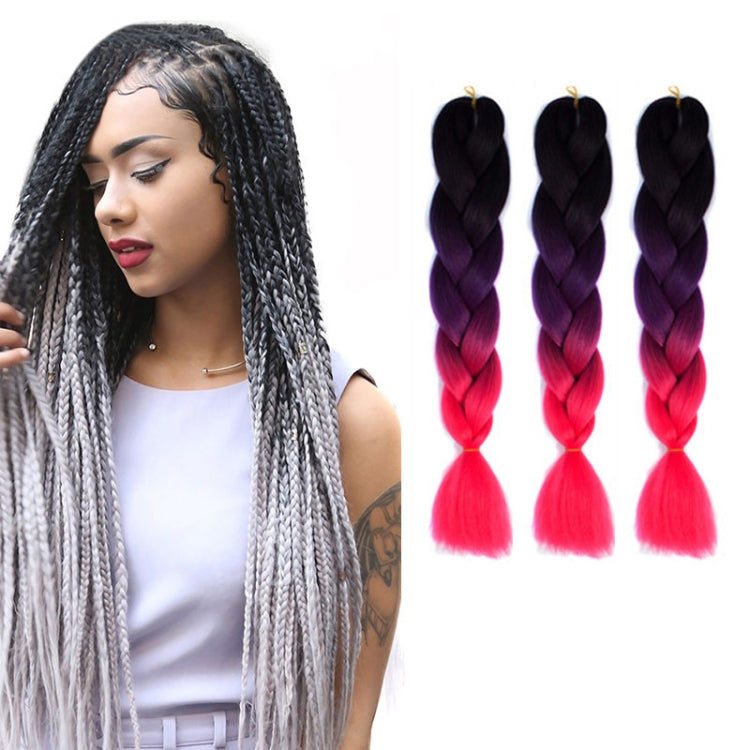 แฟชั่นสีไล่ระดับสีแต่ละวิกผมถักเปียไฟเบอร์เคมี Braids ใหญ่ ความยาว: 60 ซม.(56 สีม่วง + ทะเลสาบสีฟ้า + สีม่วงอ่อน), 21, 35, 37, 38, 44, 45, 46, 47, 49, 50, 51, 56