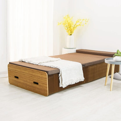 เตียงเดี่ยวพับได้ Creative ขนาดกว้าง 200x90ซม, Size: Width: 200x90cm (Grey), Size: Width: 200x90cm (Brown)