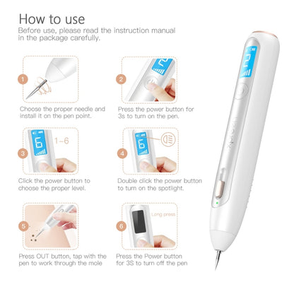 XPREEN XPRE051 Professional ไร้สายชาร์จ Mole Freckle จุดด่างดำ Tattoo Wart Removal ปากกาแท็กผิว Spot Eraser Pro Beauty Sweep Spot ปากกาชุดหน้าจอ LED และ Spotlight