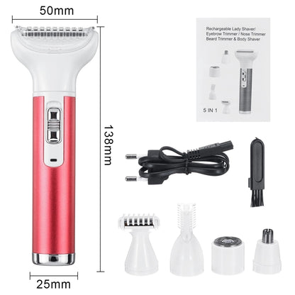 XD-3011 5 in 1 เครื่องโกนหนวดมัลติฟังก์ชั่นจมูก Trimmer เครื่องโกนหนวดคิ้ว ชุด สำหรับสุภาพสตรี