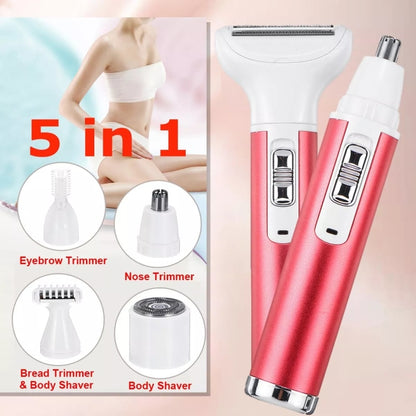 XD-3011 5 in 1 เครื่องโกนหนวดมัลติฟังก์ชั่นจมูก Trimmer เครื่องโกนหนวดคิ้ว ชุด สำหรับสุภาพสตรี