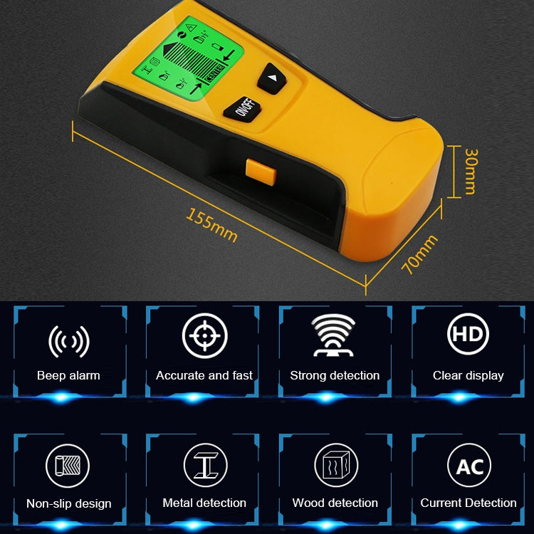 TH210 เครื่องตรวจจับโลหะแบบติดผนัง 3 ใน 1 สำหรับแรงดันไฟฟ้าและสายเคเบิลพร้อมฟังก์ชันการตรวจจับโลหะ, TH210