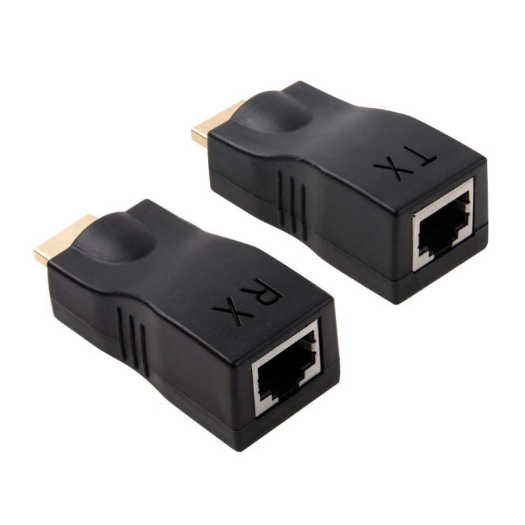 อะแดปเตอร์ HDMI เป็น RJ45 Extender (ตัวรับและตัวส่งสัญญาณ) ด้วยสาย Cat-5e/6 รองรับ HDCP ระยะการส่งข้อมูล: 30 ม., Single RJ45 Black