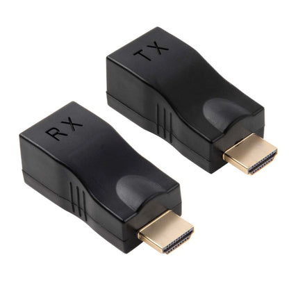 อะแดปเตอร์ HDMI เป็น RJ45 Extender (ตัวรับและตัวส่งสัญญาณ) ด้วยสาย Cat-5e/6 รองรับ HDCP ระยะการส่งข้อมูล: 30 ม., Single RJ45 Black