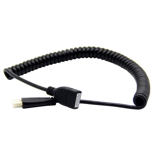 HDMI 19 Pin Male to HDMI 19 Pin Female Retractable Coiled Adapter Cable, สายขดยาวถึง 1.5 ม., HDMI AM to AF