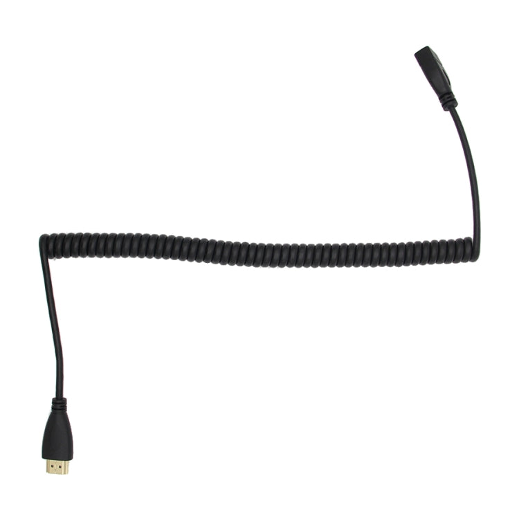 HDMI 19 Pin Male to HDMI 19 Pin Female Retractable Coiled Adapter Cable, สายขดยาวถึง 1.5 ม., HDMI AM to AF