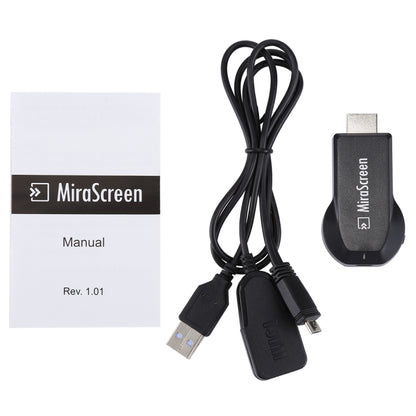MiraScreen WiFi Display Dongle / Miracast Airplay DLNA Display Receiver Dongle อุปกรณ์มิเรอร์หน้าจอไร้สายพร้อมสาย USB 2 ใน 1
