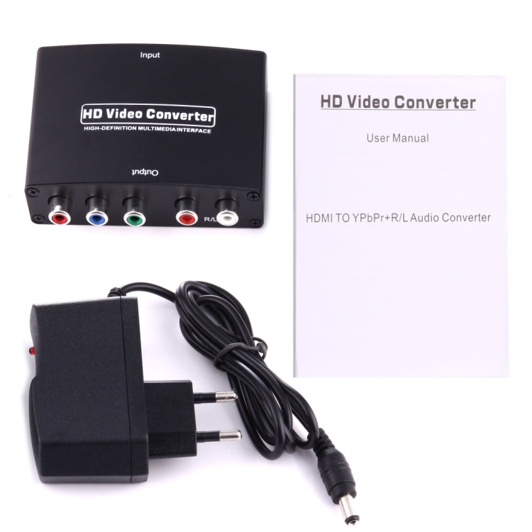 1080P HD HDMI เป็นวิดีโอ YPbPr และตัวแปลงอะแดปเตอร์เสียง R/L, HDMI to YPbPr+R/L