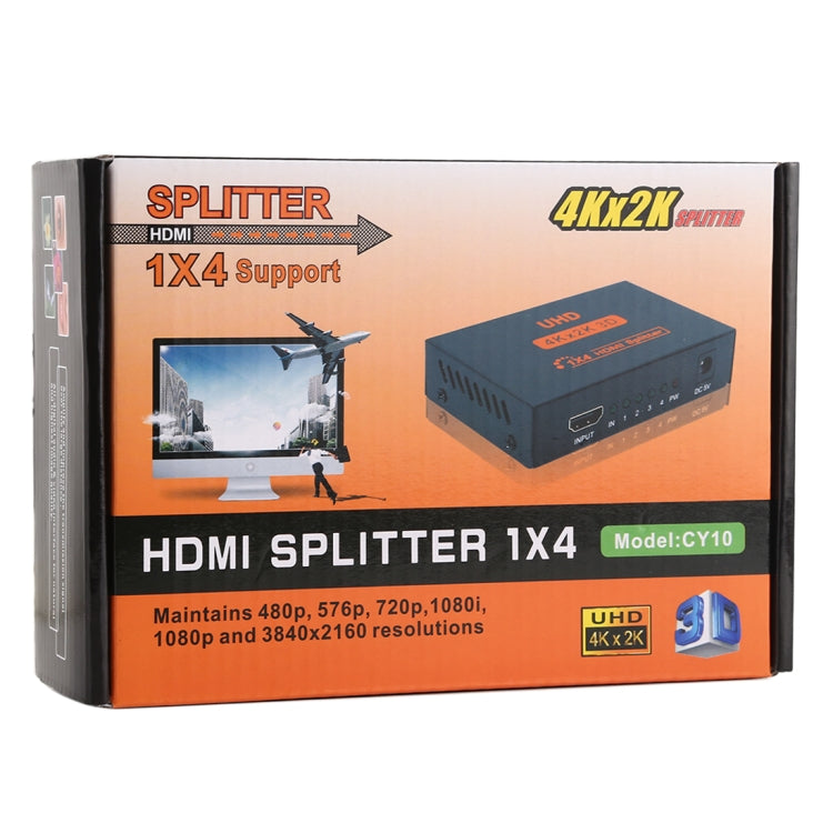 CY10 UHD 4K x 2K 3D 1 x 4 ตัวแยก HDMI, CY10