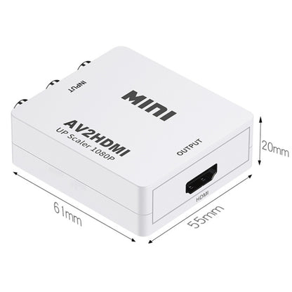 HOWEI HW-2105 Mini AV CVBS/L + R อะแดปเตอร์แปลงเสียงเป็น HDMI, รองรับ Scaler 1080P, HW-2105 AV to HDMI