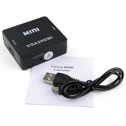 HOWEI HW-2107 HD 1080P มินิ VGA เป็น HDMI Scaler Box Audio Video Digital Converter