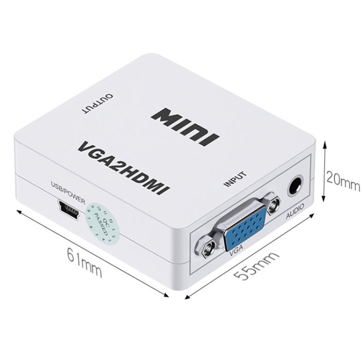 HOWEI HW-2107 HD 1080P มินิ VGA เป็น HDMI Scaler Box Audio Video Digital Converter