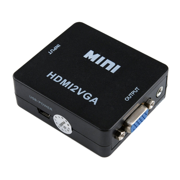 HOWEI HW-2109 มินิ HDMI เป็น VGA ตัวแปลงเสียงวิดีโอ