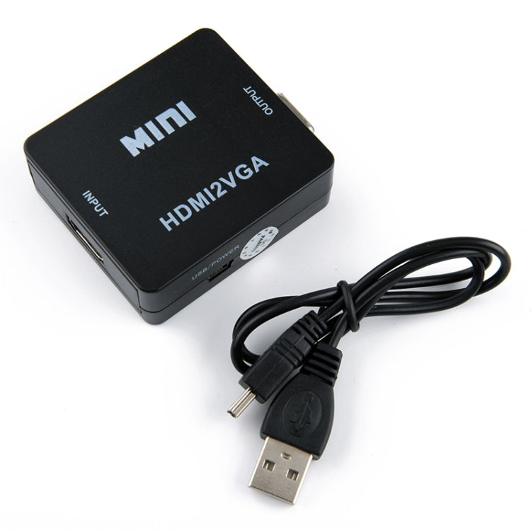 HOWEI HW-2109 มินิ HDMI เป็น VGA ตัวแปลงเสียงวิดีโอ