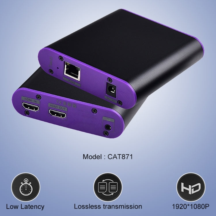 CAT871 HDMI Extender (ตัวรับ & ผู้ส่ง) ผ่านสาย CAT5e/CAT6 พร้อม IR, ระยะการส่งข้อมูล: 120 ม., CAT871