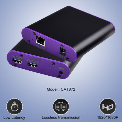 CAT872 HDMI Extender (ตัวรับ & ผู้ส่ง) ผ่านสาย CAT5e/CAT6 ระยะการส่งข้อมูล: 200 ม., CAT872