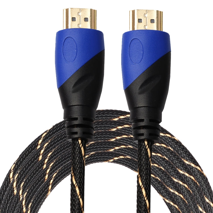 5 M HDMI 1.4 เวอร์ชัน 1080P ทอสุทธิสายสีฟ้าสีดำหัว HDMI ชายไปยัง HDMI ชาย Audio Video CONNECTOR ADAPTER CABLE, Length: 5m