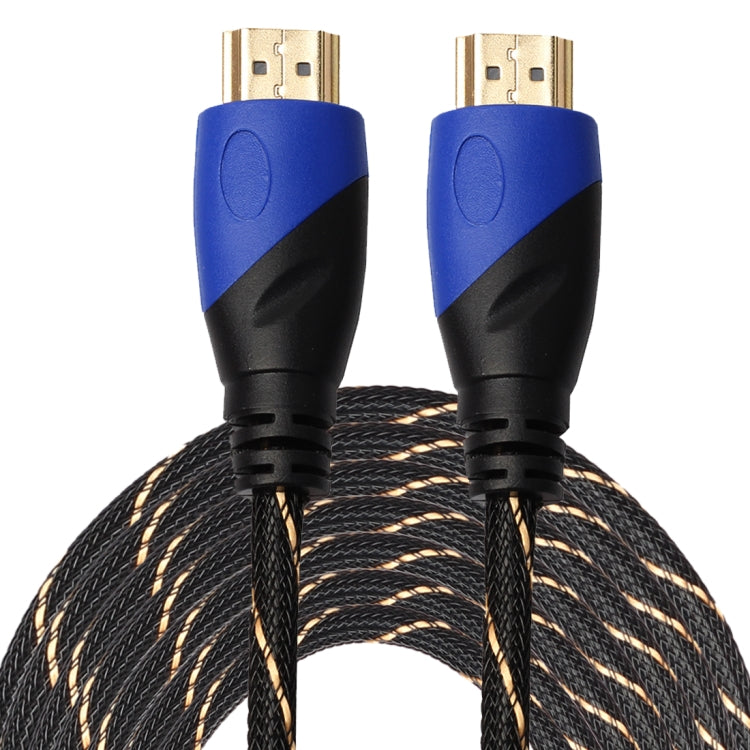 15 M HDMI 1.4 เวอร์ชัน 1080P ทอสุทธิสายสีฟ้าสีดำหัว HDMI ชายไปยัง HDMI ชาย Audio Video CONNECTOR ADAPTER CABLE, Length: 15m