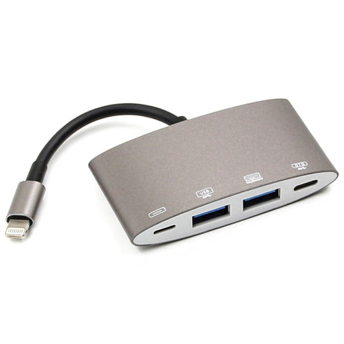1040KEY 8 Pin เป็น USB + Type-C / USB-C + อะแดปเตอร์แปลงมัลติฟังก์ชั่น OTG, 1040KEY