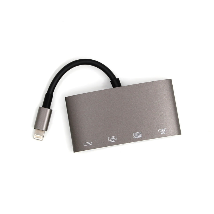 1040KEY 8 Pin เป็น USB + Type-C / USB-C + อะแดปเตอร์แปลงมัลติฟังก์ชั่น OTG, 1040KEY