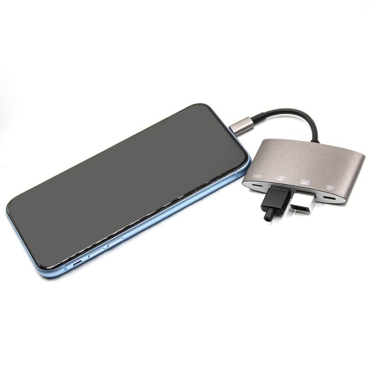 1040KEY 8 Pin เป็น USB + Type-C / USB-C + อะแดปเตอร์แปลงมัลติฟังก์ชั่น OTG, 1040KEY