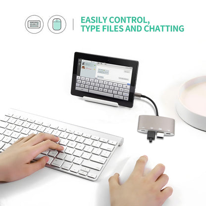 1040KEY 8 Pin เป็น USB + Type-C / USB-C + อะแดปเตอร์แปลงมัลติฟังก์ชั่น OTG, 1040KEY