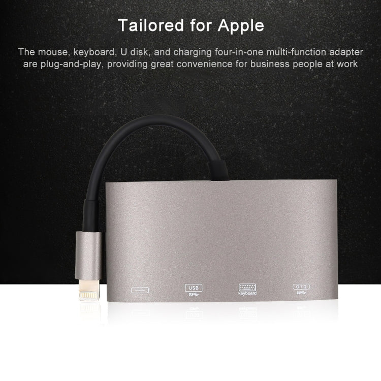 1040KEY 8 Pin เป็น USB + Type-C / USB-C + อะแดปเตอร์แปลงมัลติฟังก์ชั่น OTG, 1040KEY