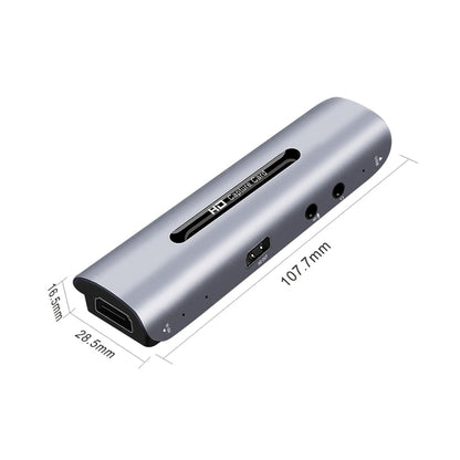 Z35 HDMI Female + Mic to HDMI Female + Audio + USB HD การ์ดจับภาพวิดีโอและเสียงพร้อม Loop, Z35