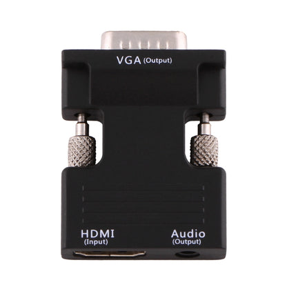 ตัวแปลง HDMI ตัวเมียเป็น VGA ตัวผู้พร้อมอะแดปเตอร์เอาต์พุตเสียงสำหรับโปรเจคเตอร์ จอภาพ ชุดทีวี, HDMI to VGA+Audio