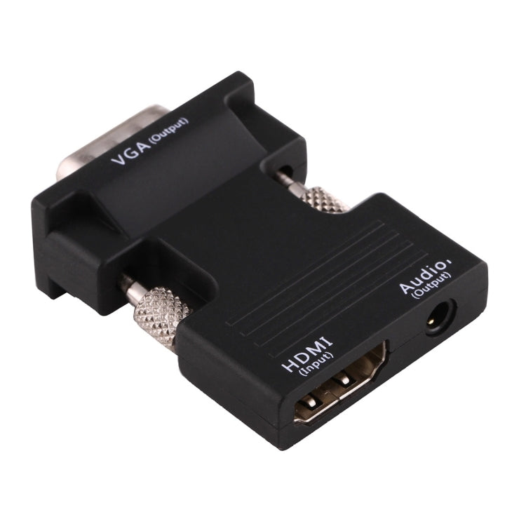ตัวแปลง HDMI ตัวเมียเป็น VGA ตัวผู้พร้อมอะแดปเตอร์เอาต์พุตเสียงสำหรับโปรเจคเตอร์ จอภาพ ชุดทีวี, HDMI to VGA+Audio