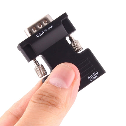 ตัวแปลง HDMI ตัวเมียเป็น VGA ตัวผู้พร้อมอะแดปเตอร์เอาต์พุตเสียงสำหรับโปรเจคเตอร์ จอภาพ ชุดทีวี, HDMI to VGA+Audio