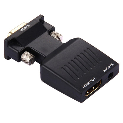 HD 1080P VGA เป็น HDMI + อะแดปเตอร์แปลงเอาต์พุตวิดีโอเสียงสำหรับ HDTV Monitor Projector, VGA to HDMI+Audio
